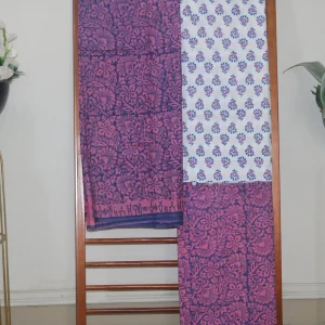 Hand Block Printed Coloured Dress Material (Unstiched) - 110