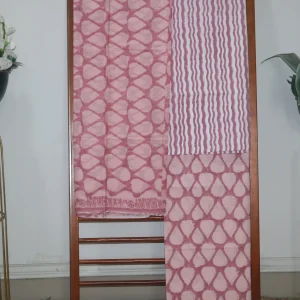 Hand Block Printed Coloured Dress Material (Unstiched) - 111