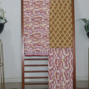 Hand Block Printed Coloured Dress Material (Unstiched) - 112