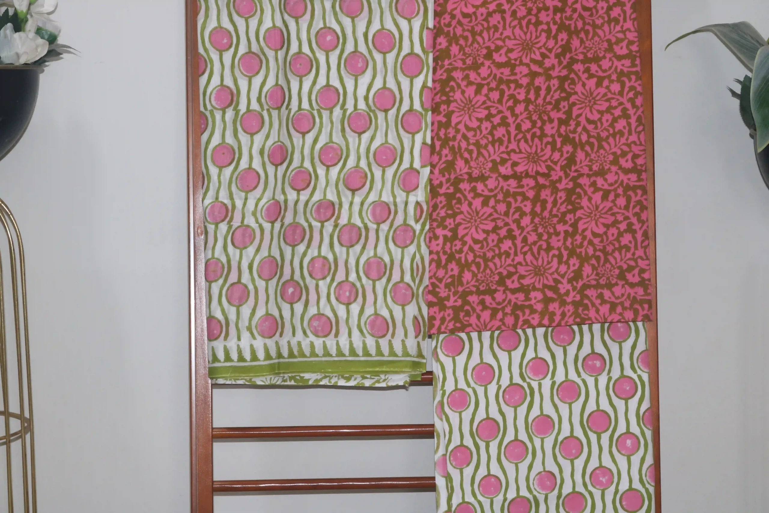 Hand Block Printed Coloured Dress Material (Unstiched) - 114 - Image 2