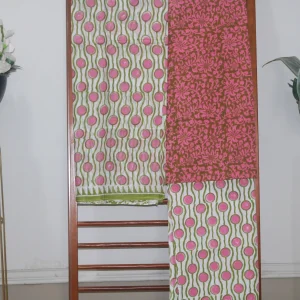 Hand Block Printed Coloured Dress Material (Unstiched) - 114
