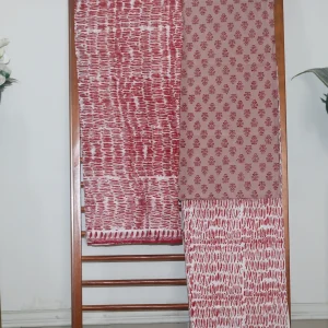 Hand Block Printed Coloured Dress Material (Unstiched) - 115