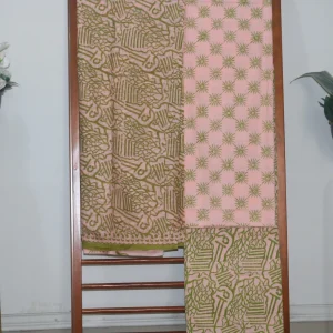 Hand Block Printed Coloured Dress Material (Unstiched) - 116