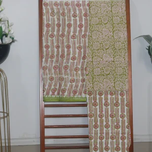 Hand Block Printed Coloured Dress Material (Unstiched) - 117