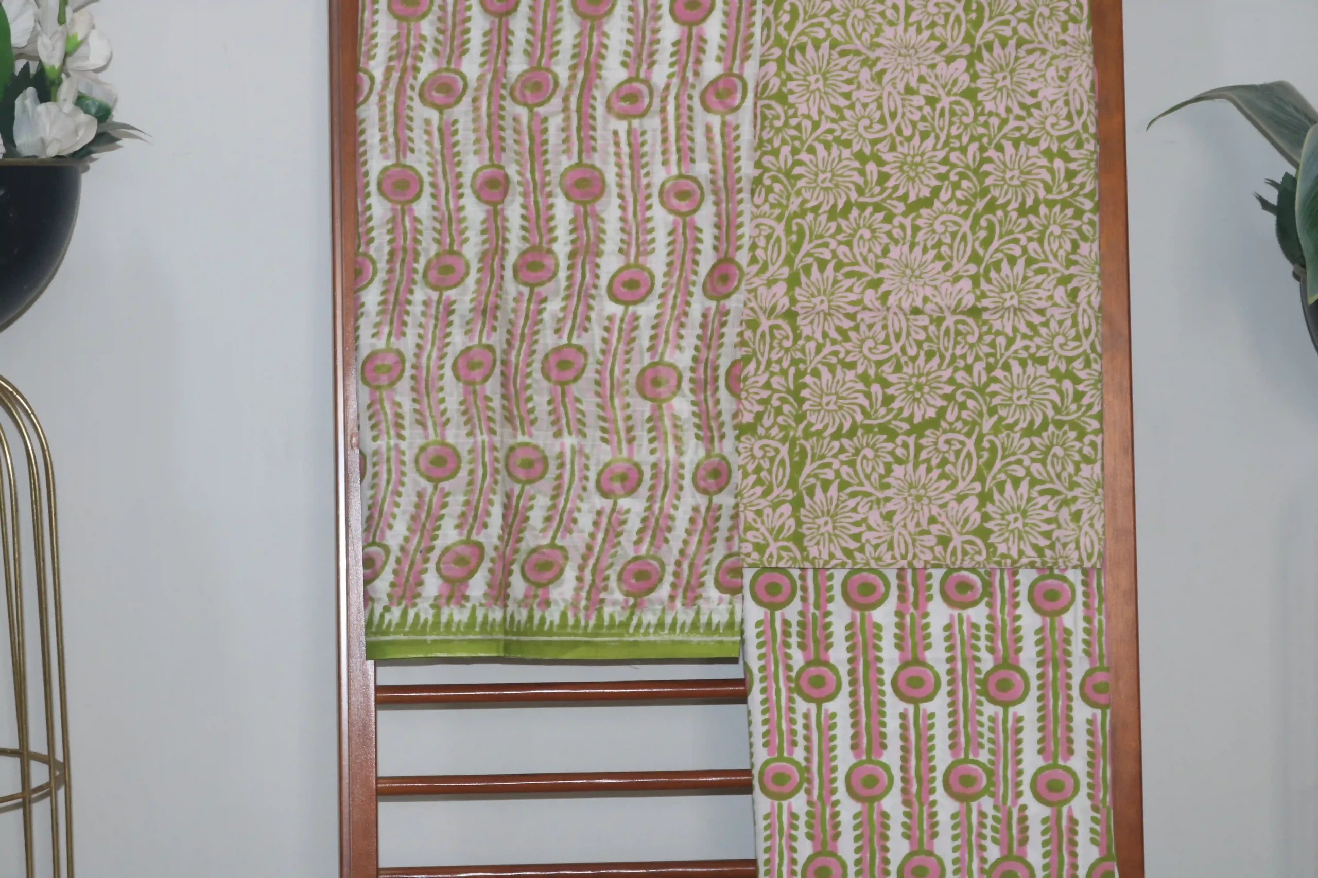 Hand Block Printed Coloured Dress Material (Unstiched) - 117 - Image 3