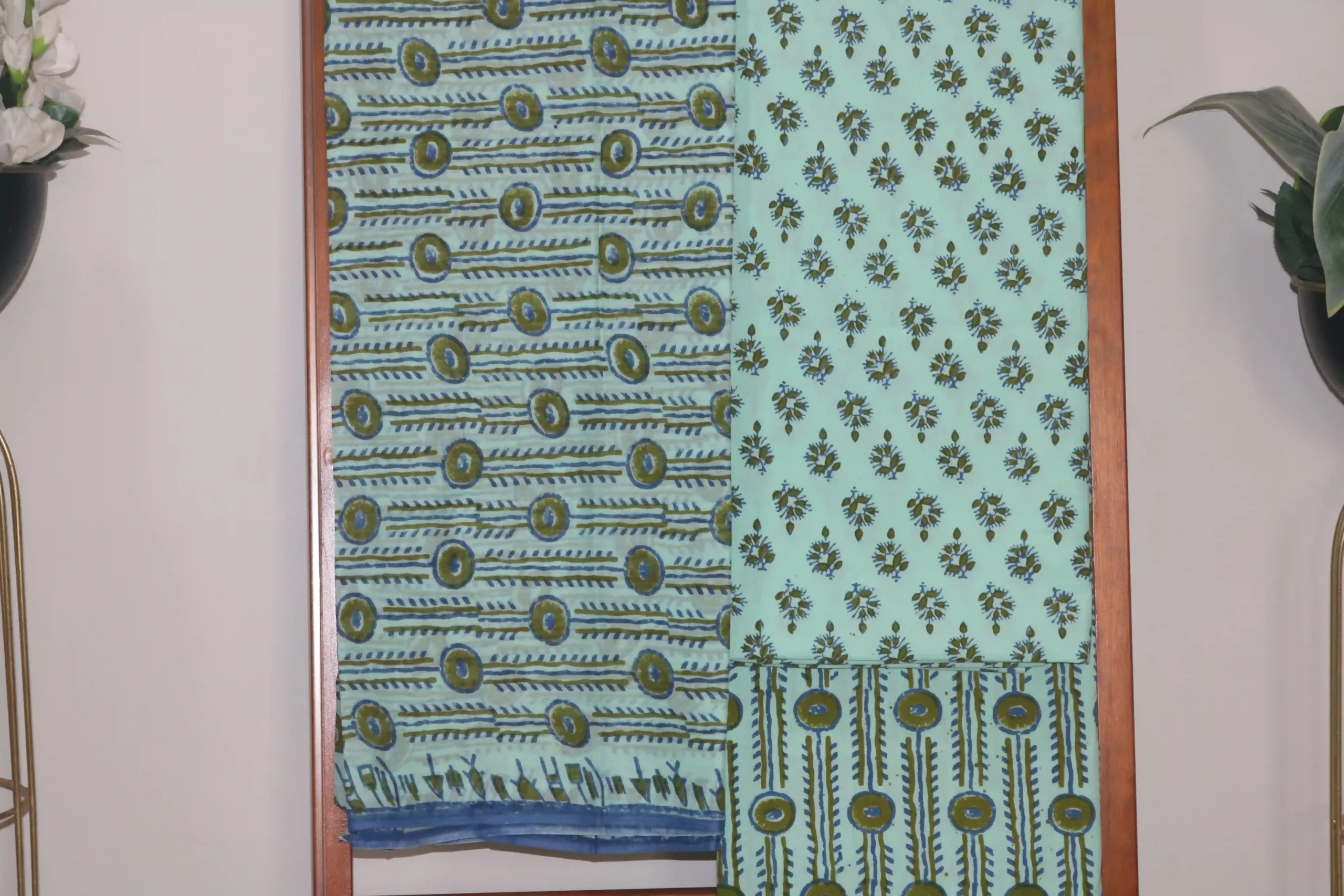 Hand Block Printed Coloured Dress Material (Unstiched) - 118 - Image 2