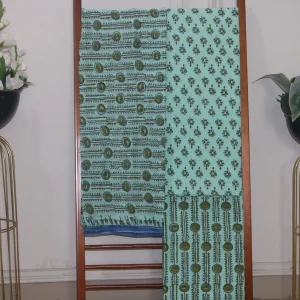 Hand Block Printed Coloured Dress Material (Unstiched) - 118