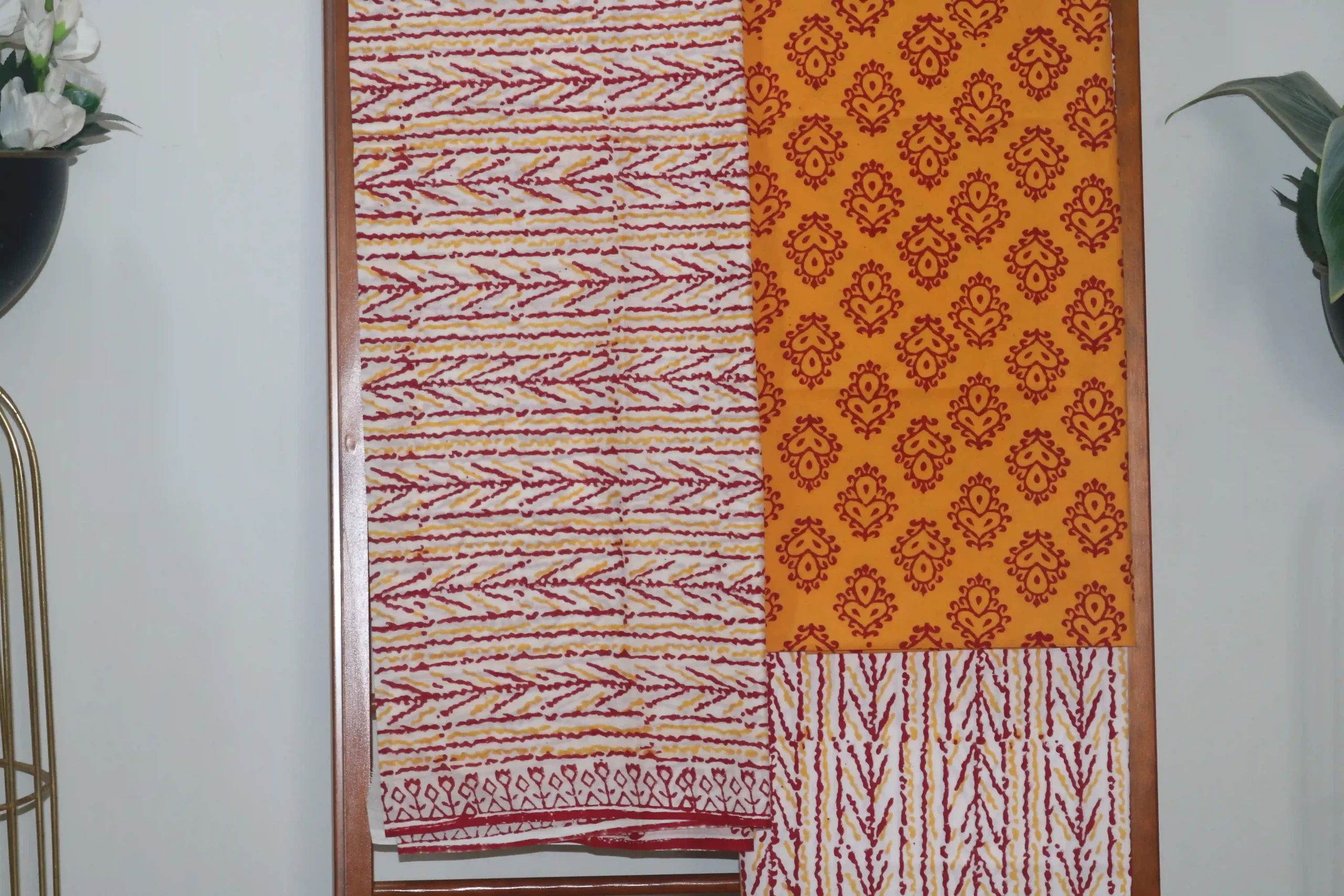 Hand Block Printed Coloured Dress Material (Unstiched) - 119 - Image 2