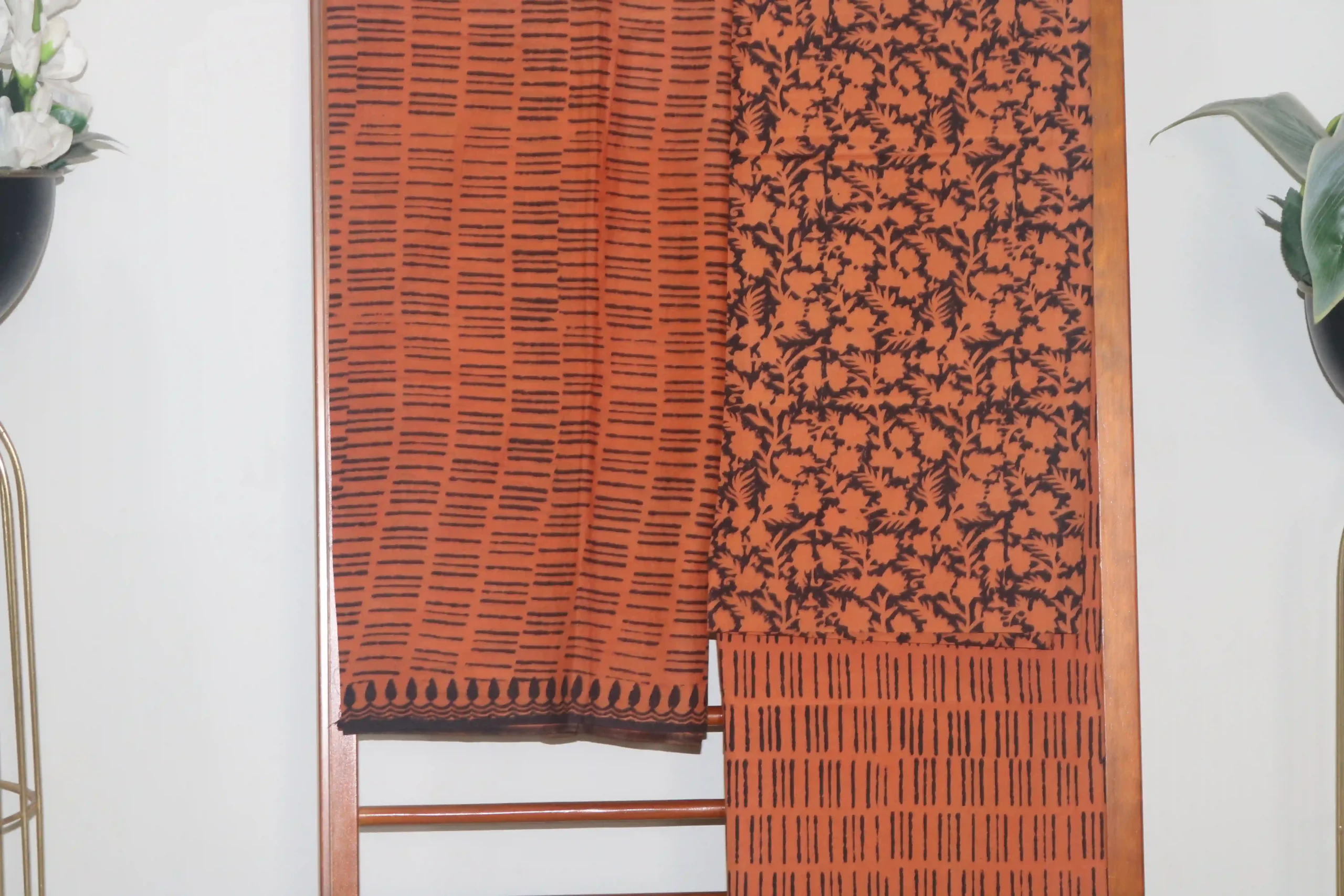 Hand Block Printed Coloured Dress Material (Unstiched) - 121 - Image 2