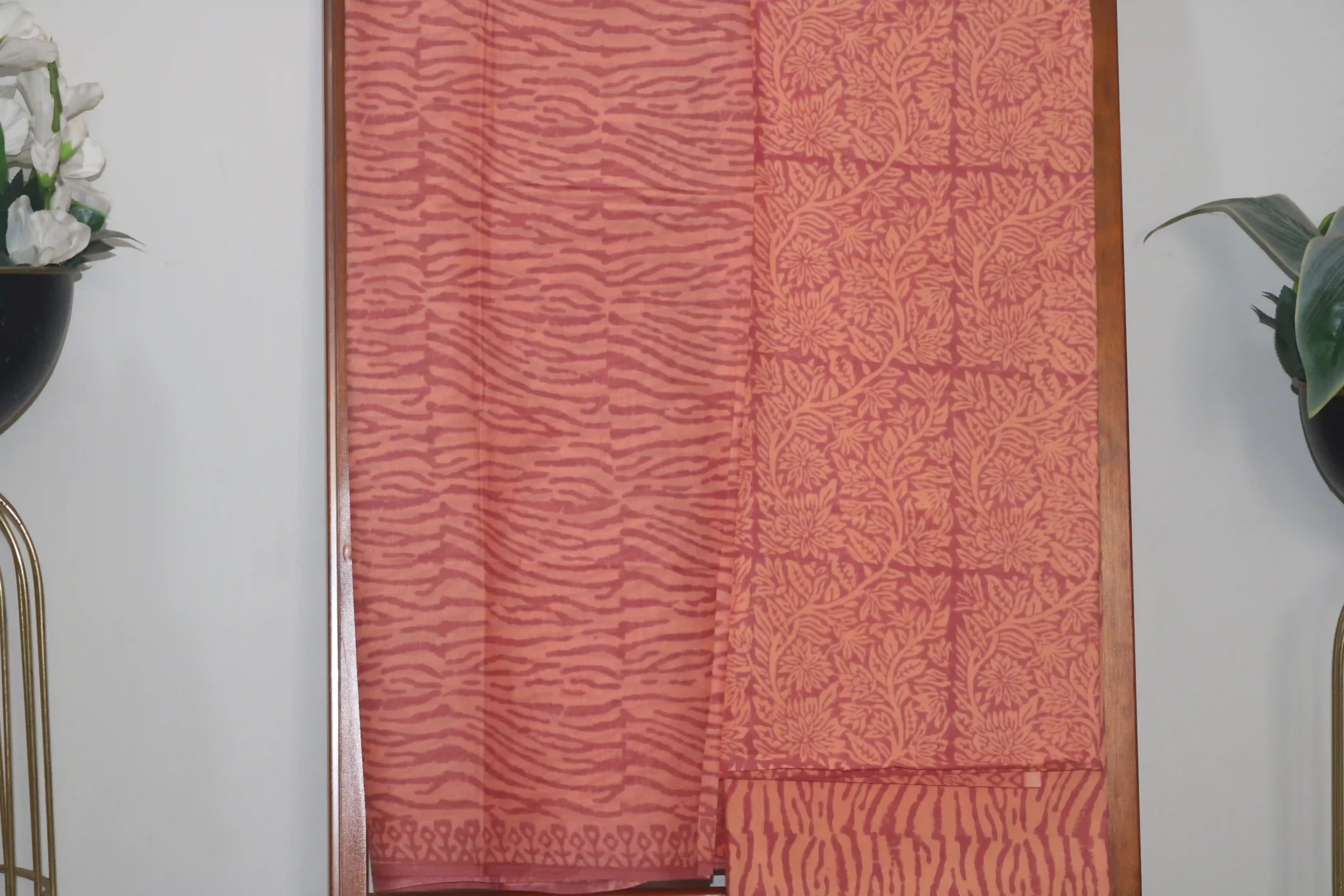 Hand Block Printed Coloured Dress Material (Unstiched) - 123 - Image 2