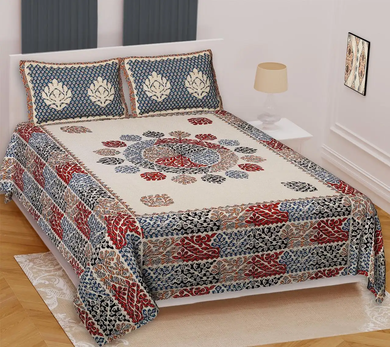 Barmeri Collection King Size Cotton Print Bedsheet - MP 27
