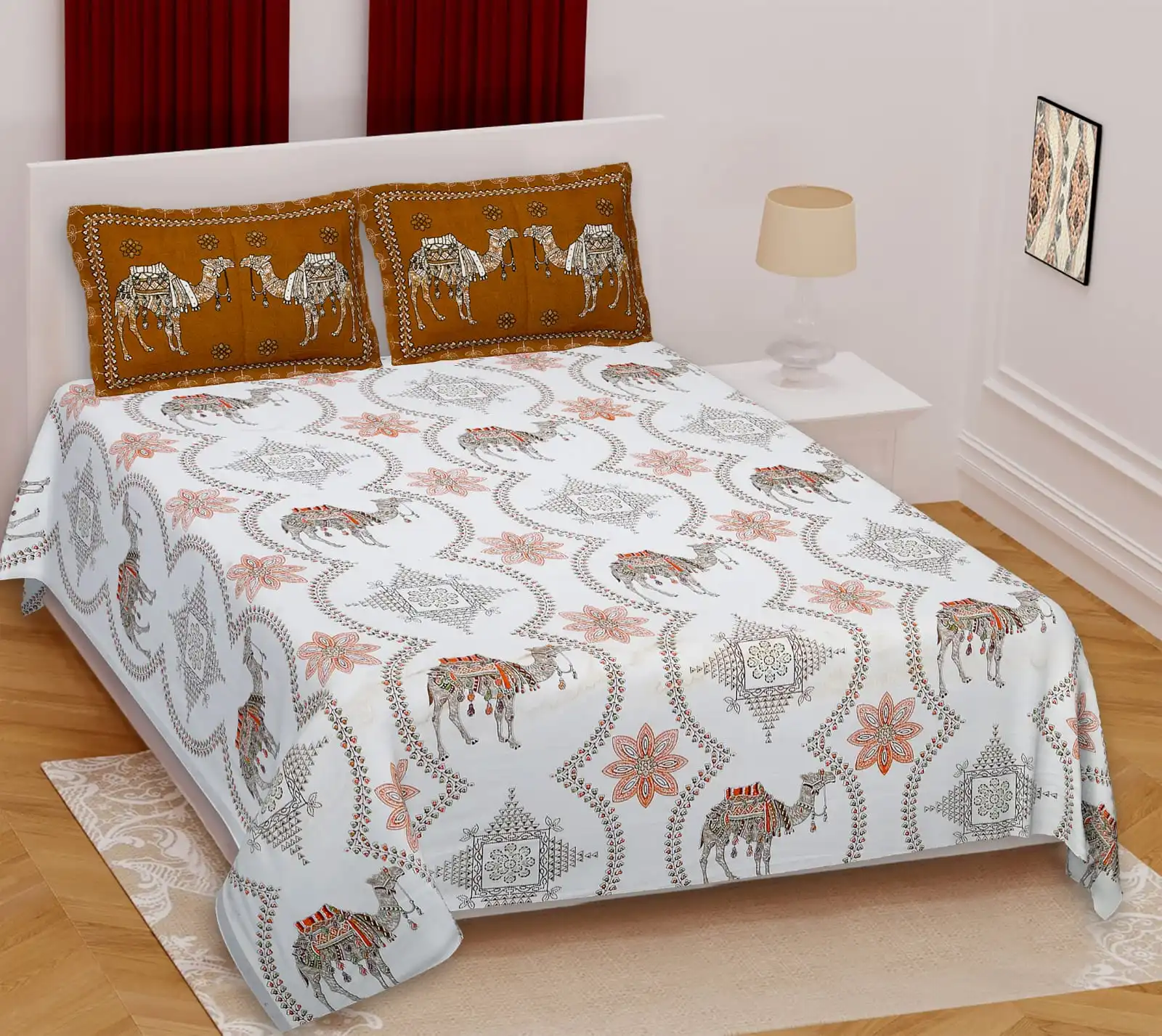 Barmeri Collection King Size Cotton Print Bedsheet - MP 29