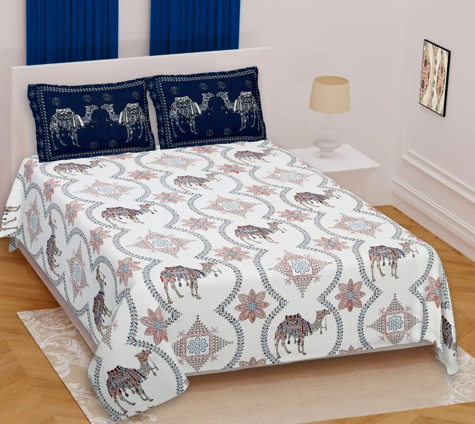Barmeri Collection King Size Cotton Print Bedsheet - MP 30