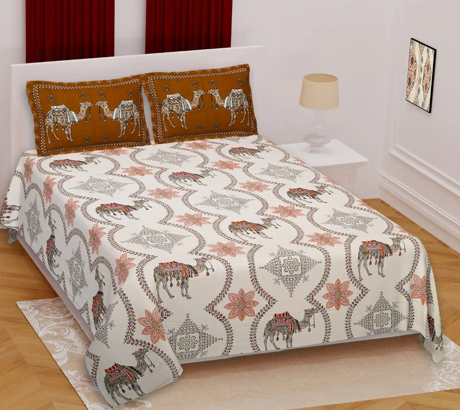 Barmeri Collection King Size Cotton Print Bedsheet - MP 31