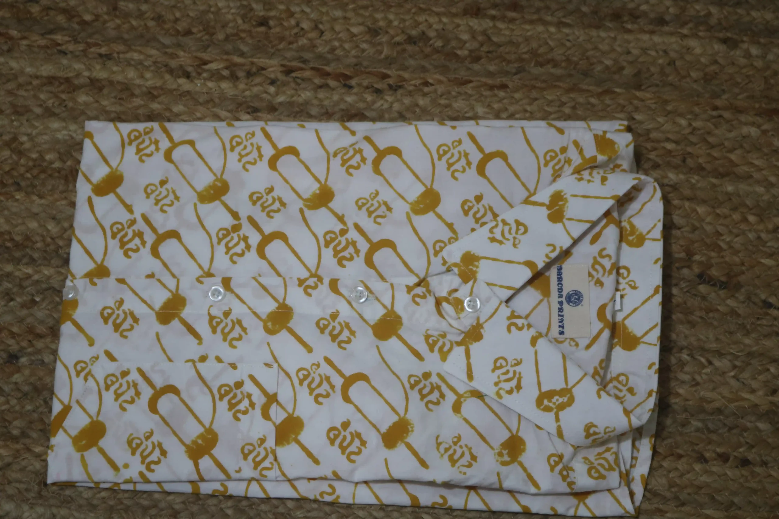 Hand Block Printed Men Shirt - 04 - Image 2