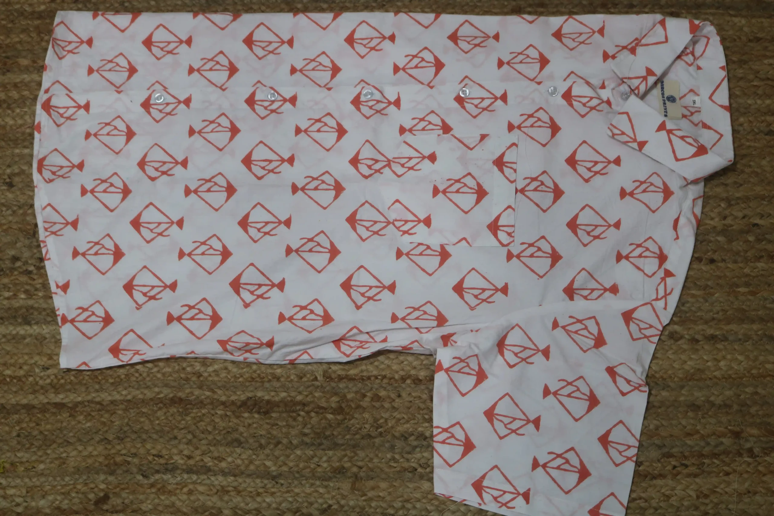 Hand Block Printed Men Shirt - 09