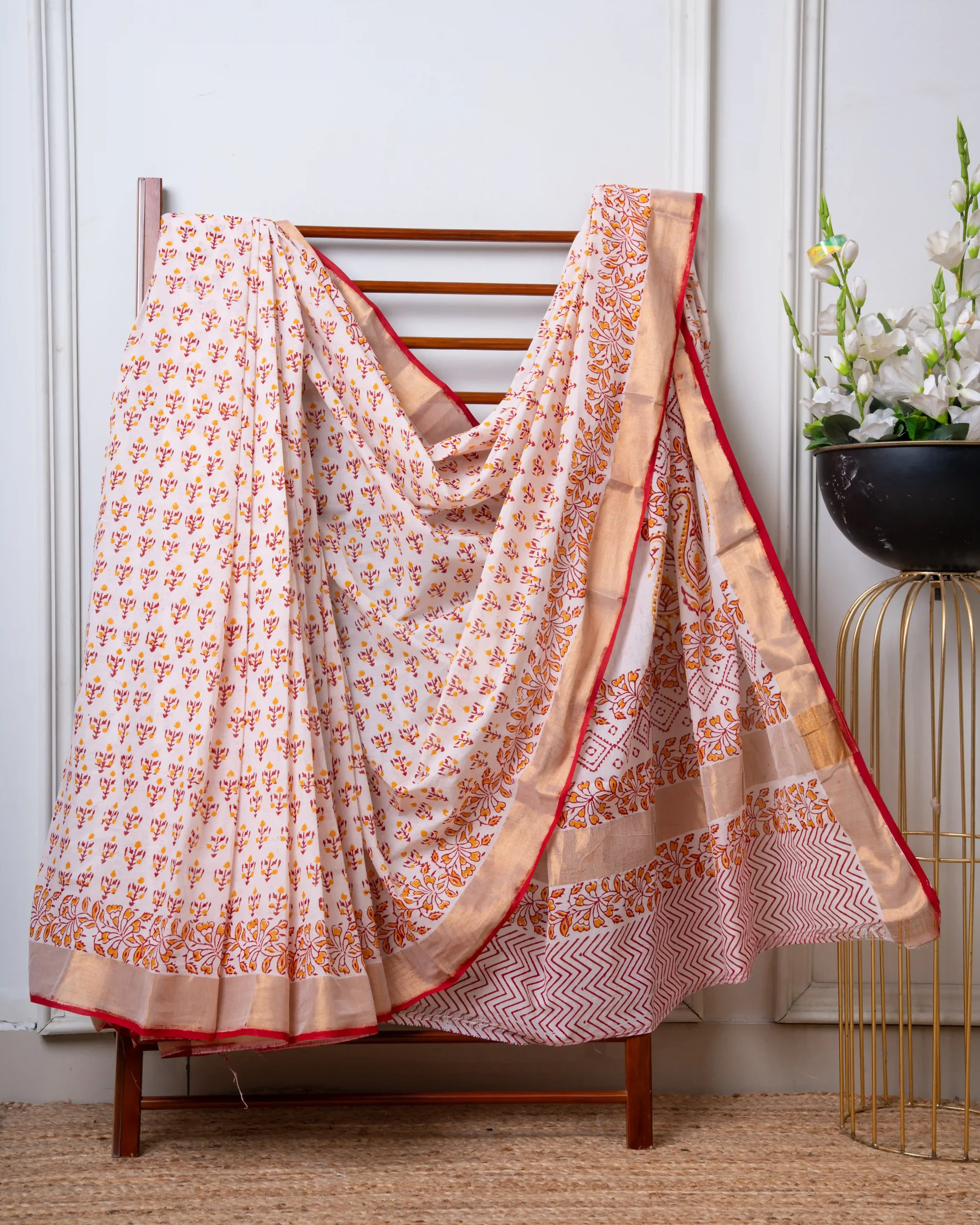 Baroda Prints Hand Block Printed Sarees - 121 - Image 3