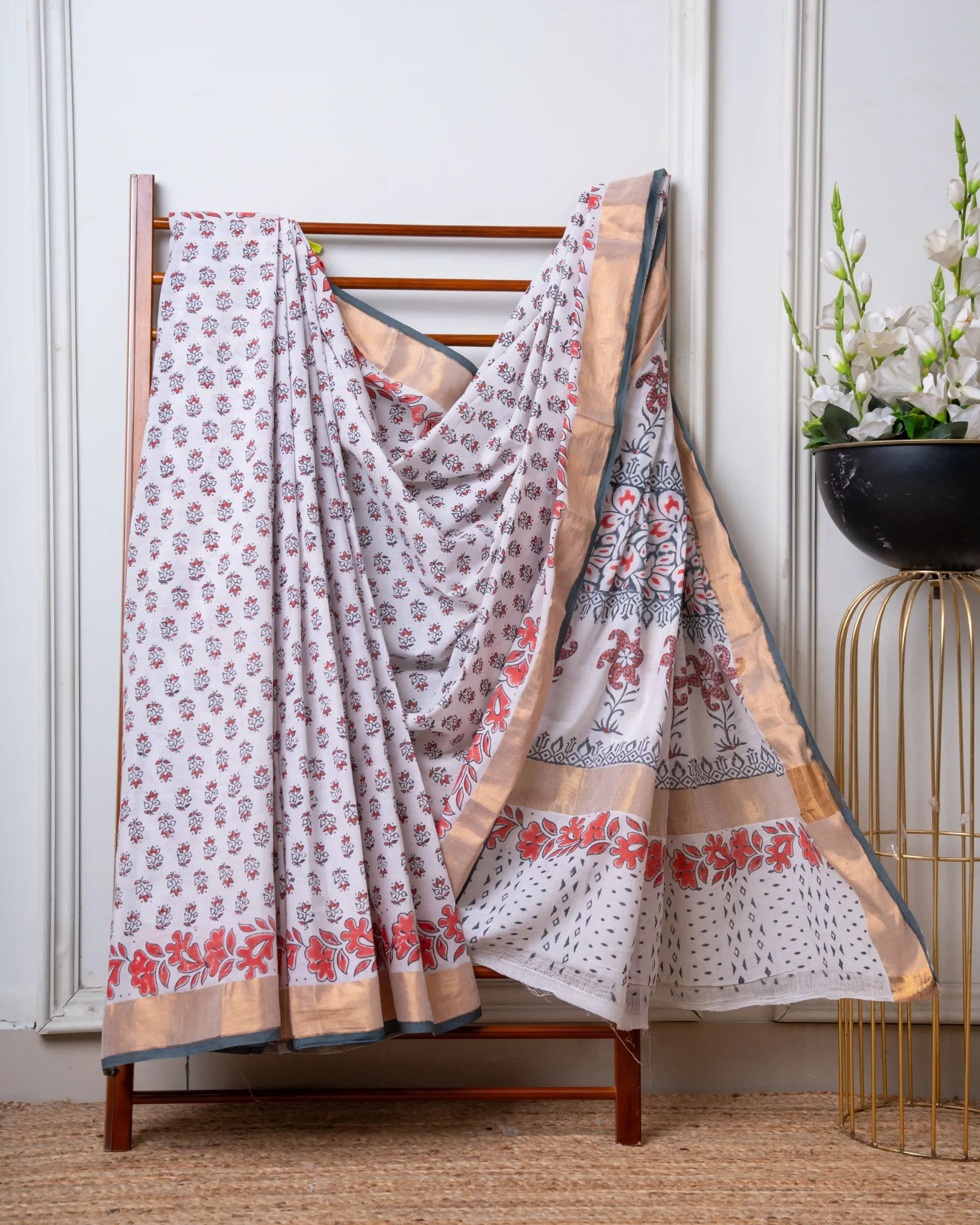 Baroda Prints Hand Block Printed Sarees - 122 - Image 2