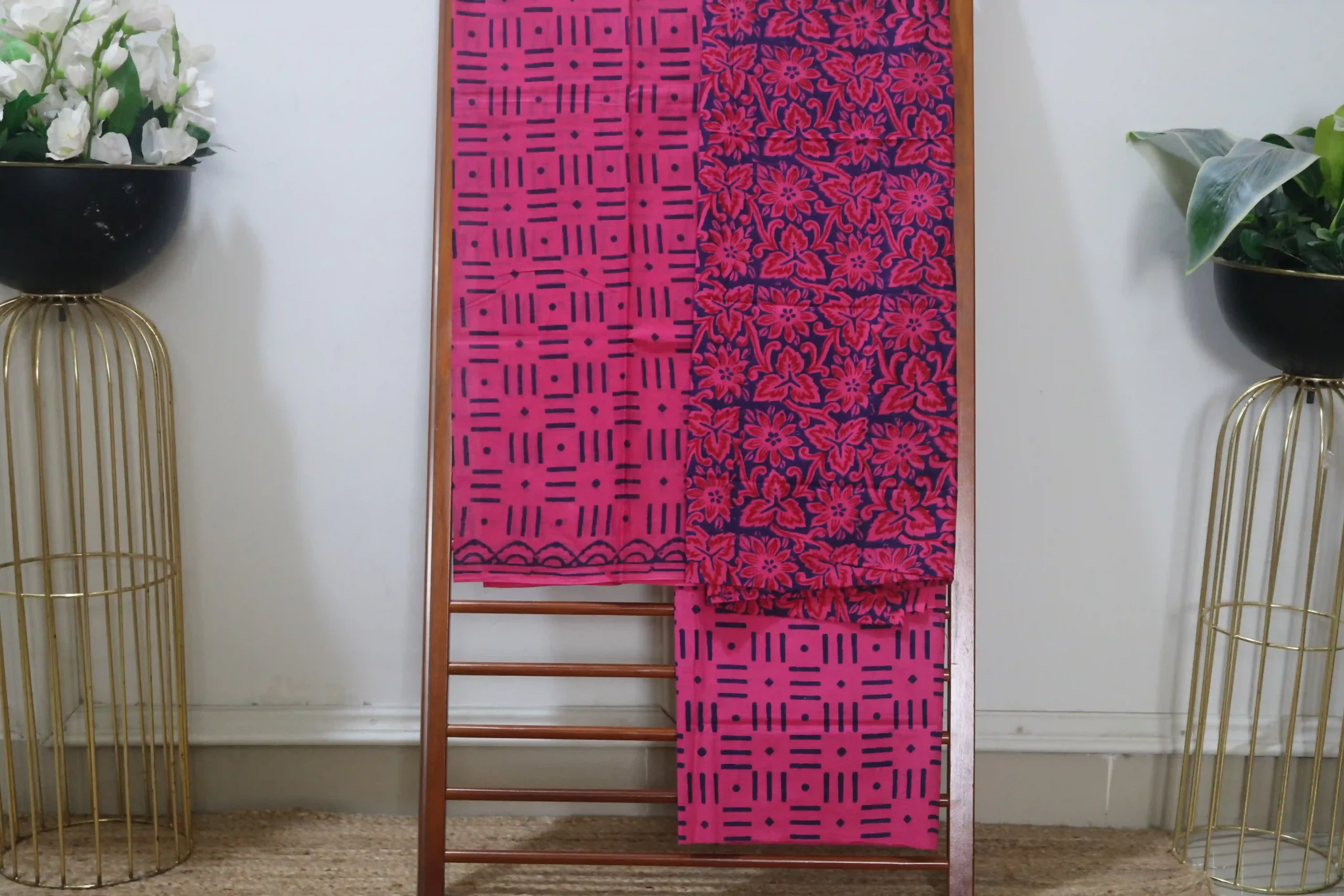 Hand Block Printed Dress Material (Unstiched) - 212