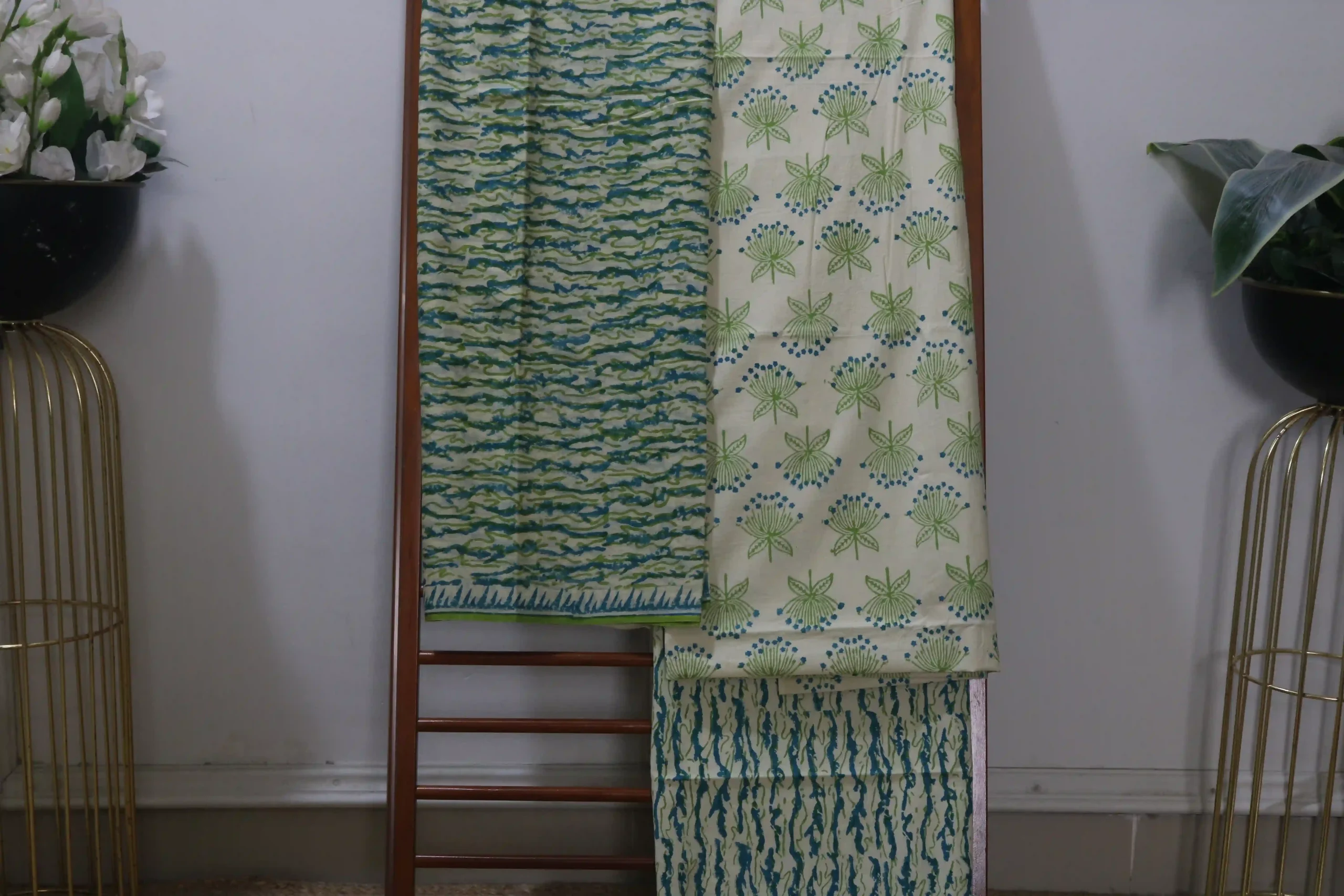 Hand Block Printed Dress Material (Unstiched) - 216