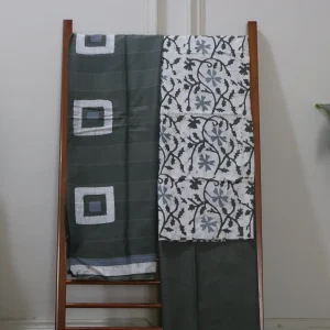 Cotton Hand Blocked Wax Batik Dress Material (Unstitched) - ST100