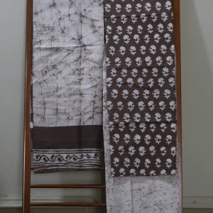 Cotton Hand Blocked Wax Batik Dress Material (Unstitched) - ST101