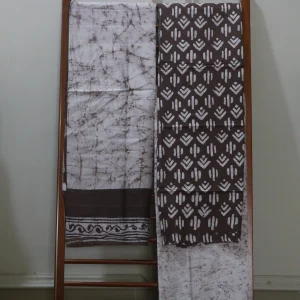 Cotton Hand Blocked Wax Batik Dress Material (Unstitched) - ST105