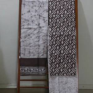 Cotton Hand Blocked Wax Batik Dress Material (Unstitched) - ST106