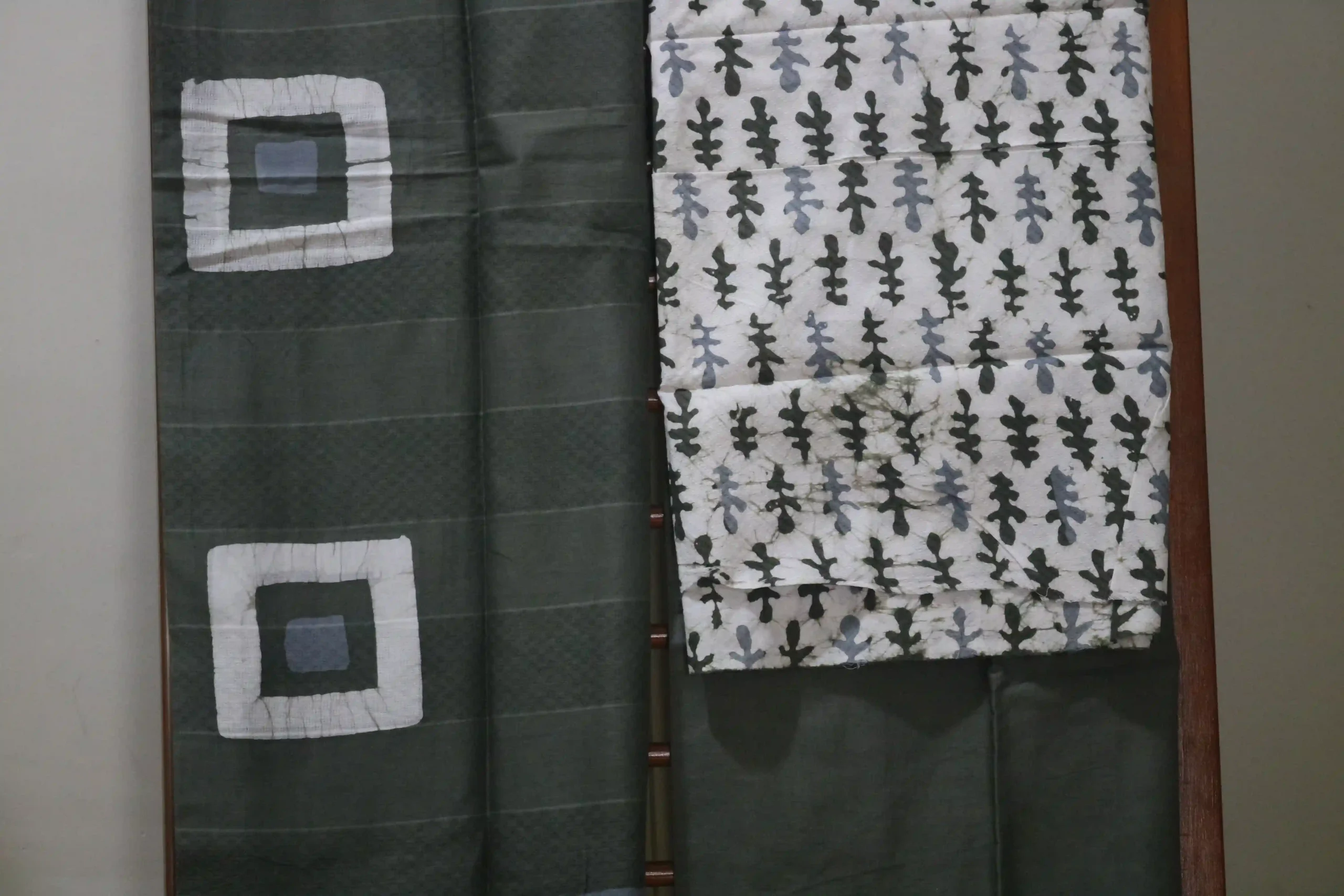 Cotton Hand Blocked Wax Batik Dress Material (Unstitched) - ST107 - Image 2