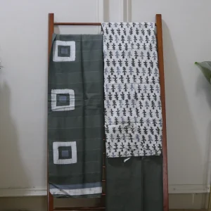 Cotton Hand Blocked Wax Batik Dress Material (Unstitched) - ST107