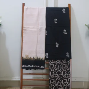 Cotton Hand Blocked Wax Batik Dress Material (Unstitched) - ST108