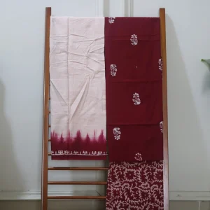 Cotton Hand Blocked Wax Batik Dress Material (Unstitched) - ST110