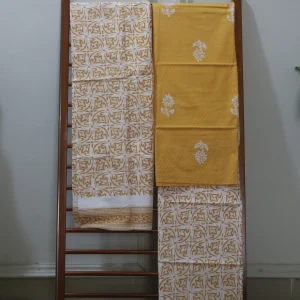 Cotton Hand Blocked Wax Batik Dress Material (Unstitched) - ST113