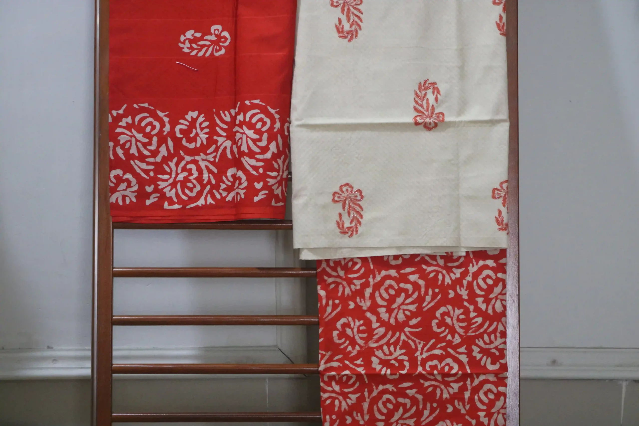 Cotton Hand Blocked Wax Batik Dress Material (Unstitched) - ST114 - Image 2