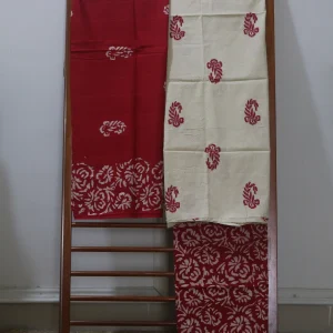 Cotton Hand Blocked Wax Batik Dress Material (Unstitched) - ST116