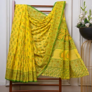 Baroda Prints Colored Hand Block Printed Sarees - BP01