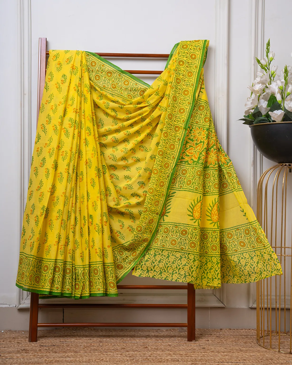 Baroda Prints Colored Hand Block Printed Sarees - BP01