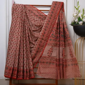 Baroda Prints Colored Hand Block Printed Sarees - BP02