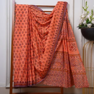 Baroda Prints Colored Hand Block Printed Sarees - BP04