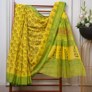 Baroda Prints Colored Hand Block Printed Sarees - BP06