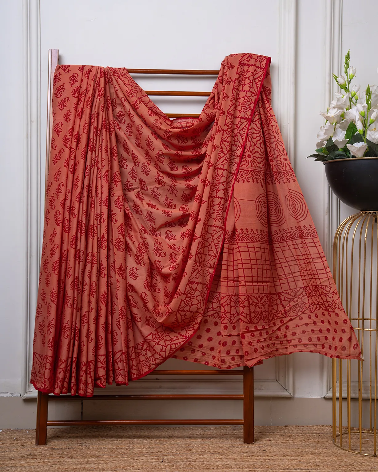 Baroda Prints Colored Hand Block Printed Sarees - BP09