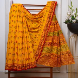 Baroda Prints Colored Hand Block Printed Sarees - BP10