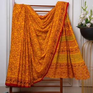 Baroda Prints Colored Hand Block Printed Sarees - BP15