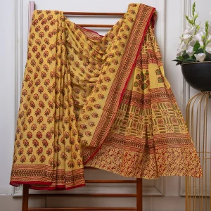 Baroda Prints Colored Hand Block Printed Sarees - BP16