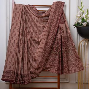 Baroda Prints Colored Hand Block Printed Sarees - BP17