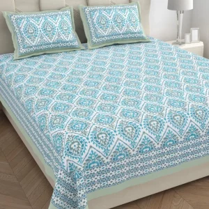IKKAT Collection King Size Cotton Screen Print Bedsheet - MP 01