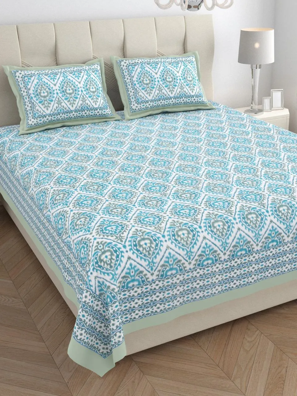 IKKAT Collection King Size Cotton Screen Print Bedsheet - MP 01