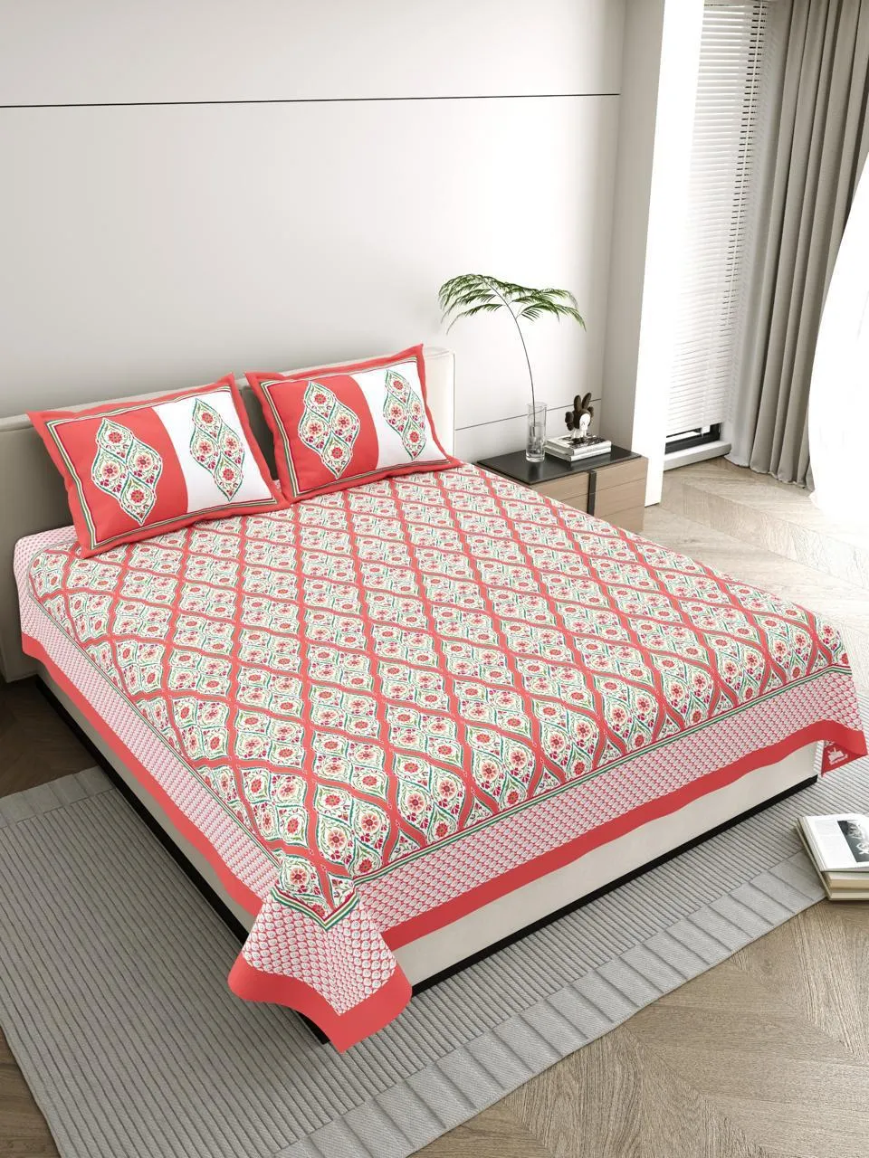 Aravali Collection King Size Cotton Screen Print Bedsheet - MP 03