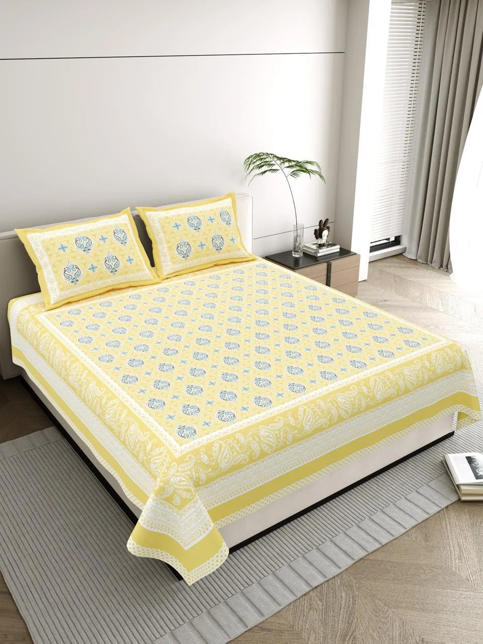 Aravali Collection King Size Cotton Screen Print Bedsheet - MP 06
