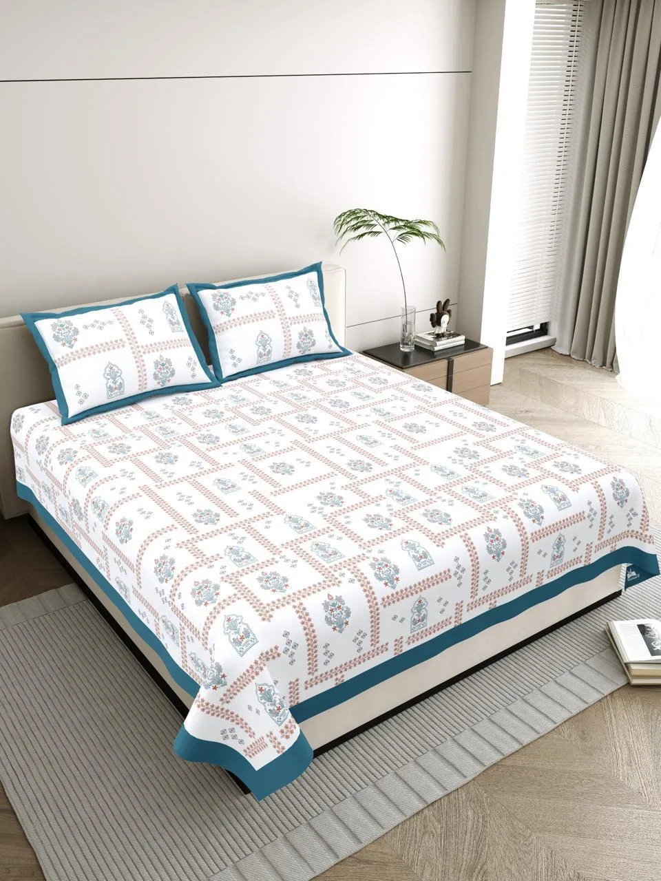 Aravali Collection King Size Cotton Screen Print Bedsheet - MP 07